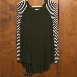 Army green boutique top.